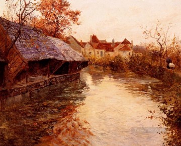朝の川の風景 ノルウェー風フリット タウロー Oil Paintings